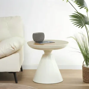 Modern Simple Wabi Sabi Style Metal Base MDF Top Side Table Coffee Table For Living Room Entry Home Hotel Small Space Furniture