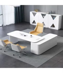 Modern Simple White Matt Finish Boss Office Desk