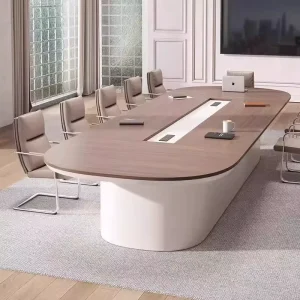 Modern Simple White Multi Person Meeting Negotiation Boardroom Desk Large Extendable Conference Table Wood for School Hospital