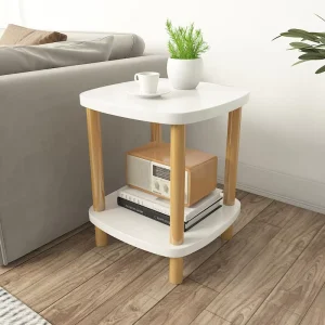 Modern Simple Wood Living Room Coffee Table with Multi layer Shelf Sofa Side Home Furniture