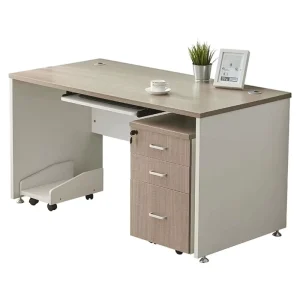 Modern Simple Wooden Single Office Computer Desk with Drawer Storage Cabinet Combination for Home Office