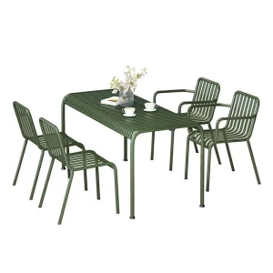Modern Simple Wrought Iron Outdoor Tables and Chairs for Beach Leisure or Cafe Use in Milk Tea Shop Style