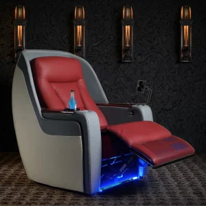 Modern Single Chair Leather Recliner Sofa USB Charge Function Electric Recliner Couch Zero Wall Theater Furniture
