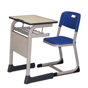 Modern Single Desk Chair Set School Furniture for Classroom Metal Material