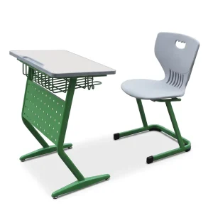 Modern Single Desk & Chair Set with School Durable Metal PT-313B