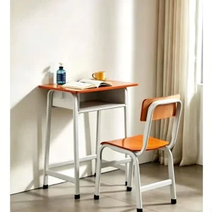 Modern Single Kid Desk Chair Set School Study Table Student Eco-Friendly Stackable Ergonomic Bedroom School Furniture