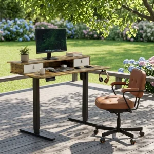 Modern Single Motor Automatic Ergonomic Durable Adjustable Steel Desk Drawers Standing Desk Office Furniture Commercial Office