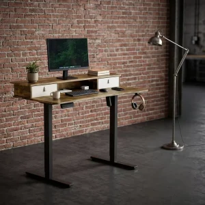 Modern Single Motor Automatic Ergonomic Durable Adjustable Steel Freestanding Desk Drawers Standing Desk Bedroom Study Office
