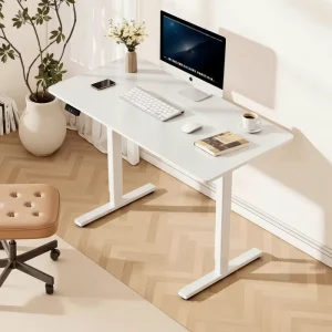 Modern Single Motor Electric Adjustable Standing Desk System 60kg Capacity Separated Board Spacious Surface Ergonomic Durable