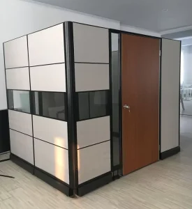 Modern Single Office Cubicle with Door Durable MDF Ergonomic Aluminium Frame Easy Assembly High Partition Wall by Manufacturer