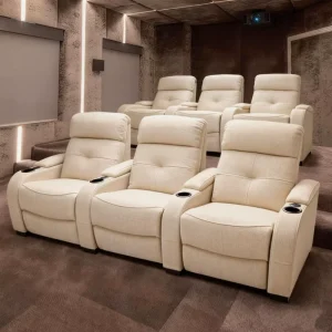 Modern Single Seat Fabric Recliner Chair Home Cinema Sofa for Compact Spaces with Electric Recline Ergonomic Support School Use