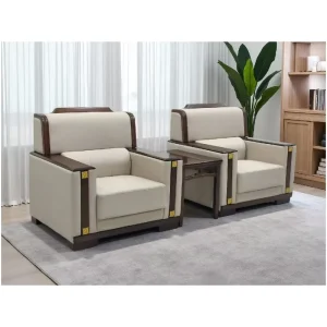 Modern Single Seat Office Sofa Stylish Wooden Frame PU Leather Adjustable High Density Sponge Apartment Home Meetings Hotels