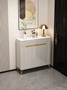 Modern Single Sided High End Indoor Shoe Cabinet with Rock Board Table Top Locker and Partition for Living Room and Villa