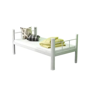 Modern Single layer Steel made Bed with Mattress Suitable for School Dormitories Staff Dormitories