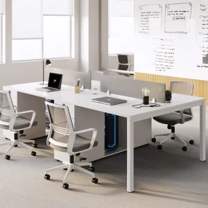 Modern Six-Person Extendable Computer Desk Office Meeting Table Furniture Combination for 2-6 People Hospital Use