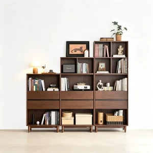 Modern Slim Wooden Floor Storage Shelves Cabinet 3 Adjustable Layers Shoe Rack Living Room Furniture for Living Room Hotel