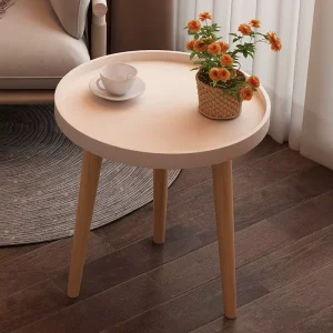 Modern Small Solid Wood and MDF Panel Adjustable Coffee Table with Iron Frame for Living Room Furniture