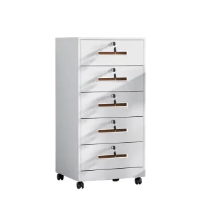 Modern Small Steel Convertible Under Desk Five drawer File Cabinet with Wheels Multi color Commercial Office Storage