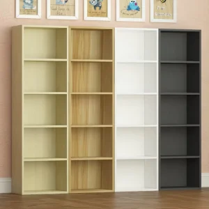 Modern Small Wooden Storage Cabinet Desk with Bookshelf White for Home Office Bedroom Dining & Living Room