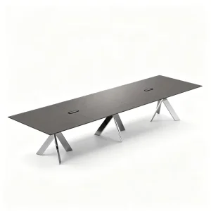 Modern Smart 8 10 Person Conference Table with Voice Control Power Socket & Wireless Charging Wood Executive Meeting Table