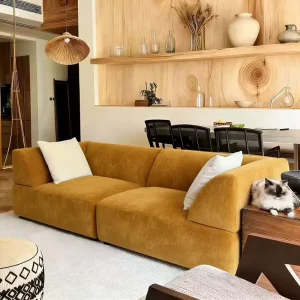 Modern Sofa Set with High Resilience Sponge Filling Customizable Color Luxury Corner Sectional Sofa for Living Room
