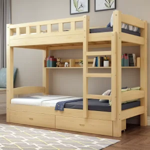 Modern Solid Double King Size Bunk Beds Home Use Teenagers Families Boys Dormitories Hotels School Apartments Bedrooms