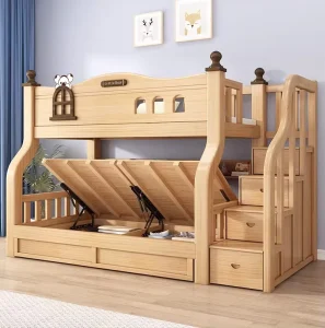 Modern Solid Double King-Size Bunk Beds Home Use Teenagers Families Boys Dormitories Hotels School Apartments Bedrooms