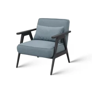 Modern Solid Oak Wood Upholstered Lounge Arm Chair for Hotel Lobby and Living Room