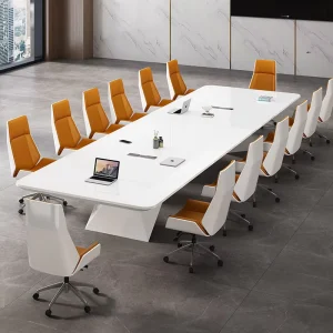 Modern Solid Surface Durable Customizable Commercial Office Conference Table Professional Meetings Hospital Hotel School Use