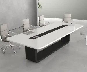 Modern Solid Surface Stainless Steel Conference Table for Hospital Hotel Use 12 Person Luxury Boardroom Meeting Table Durable