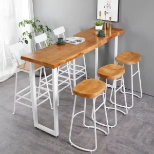 Modern Solid Wood Adjustable Height Bar Table Wall Mounted Narrow High Stool for Home Hotel Commercial Use Coffee Shop Milk Tea