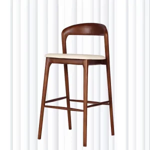 Modern Solid Wood Bar Chairs High Stools for Cafe and Bar Reception Desks Stylish Design