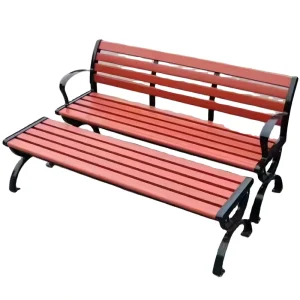Modern Solid Wood Bench with Cast Iron Seats for Home Bar Supermarket Hospital School Entrance Outdoor Dining Patio Use