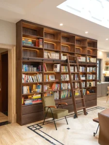 Modern Solid Wood Bookcase Ladder Library Home Office Floating Shelves Custom Furniture Ready Assemble Eco Friendly