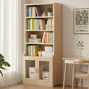 Modern Solid Wood Bookcase Large Cabinet Design the Bottom Can Be Used As a Storage Cabinet Durable