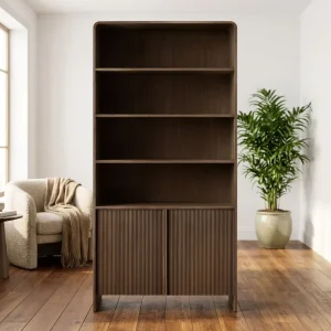 Modern Solid Wood Bookcase Large Space and Capacity Customizable Suitable for Living Room and Study