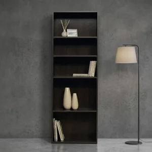 Modern Solid Wood Bookcase Vertical Structure 5 layer Storage Space High Cost Performance
