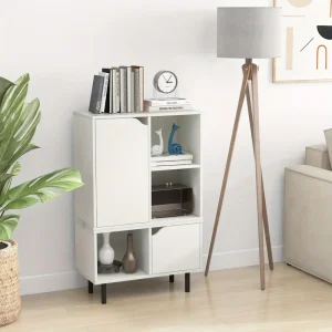 Modern Solid Wood Bookcase White Appearance Sufficient Capacity Suitable for Various Scenarios