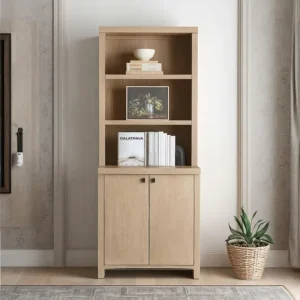Modern Solid Wood Bookcase the Lower Part Can Serve As a Storage Cabinet and the Double Cabinet Doors Can Be Closed