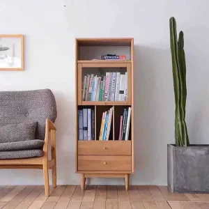 Modern Solid Wood Bookcase with Diverse Storage Spaces Vertical Structure Is Both Beautiful and Reliable