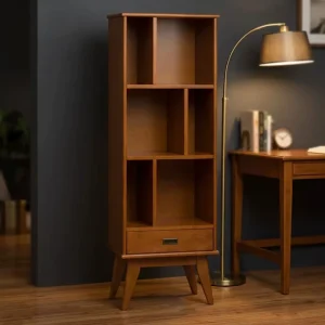 Modern Solid Wood Bookcase with Drawers for Storage Suitable for Various Scenarios