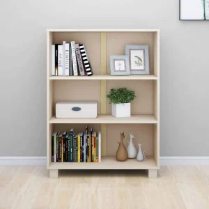 Modern Solid Wood Bookcase with Large Storage Space Four legged Support Stable and Firm