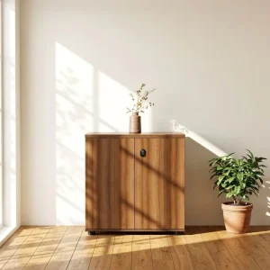 Modern Solid Wood Cabinets with Lockable Double Cabinet Doors Stable and Firm Reliable and Durable and Easy to Move