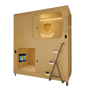 Modern Solid Wood Capsule Hotel Bunk Beds with Adjustable Headrest School & Apartment Use