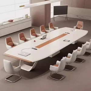 Modern Solid Wood Conference Room Table for Office & Schools for Hotels Stylish Wooden Meeting Furniture Steel Metal Materials