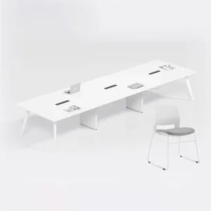 Modern Solid Wood Convertible Conference Table for Hospital and School Use Rectangle Shape Seating for 10