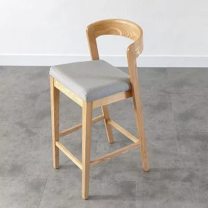 Modern Solid Wood Counter Height Stools Commercial Cafe Shop High Kitchen Restaurant Bar Home Bar Dining Chair Set