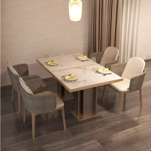 Modern Solid Wood Dining Table Chair Set Natural Wood Style