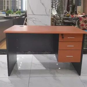 Modern Solid Wood Executive Office Desk with Drawers Customizable Size