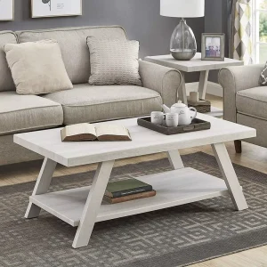Modern Solid Wood Extendable Coffee Table White for Living Room Home Furniture